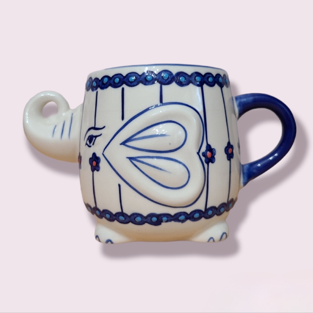 Yokohama Studios Elephant Hand Painted Mug
